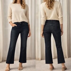 Paige Hidden Hills Ankle Y2K Jeans Low Rise Dark Wash Womens 23 Inseam Petite